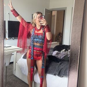 7 piece fractal witch / disco lemonade rave set. Worn three times